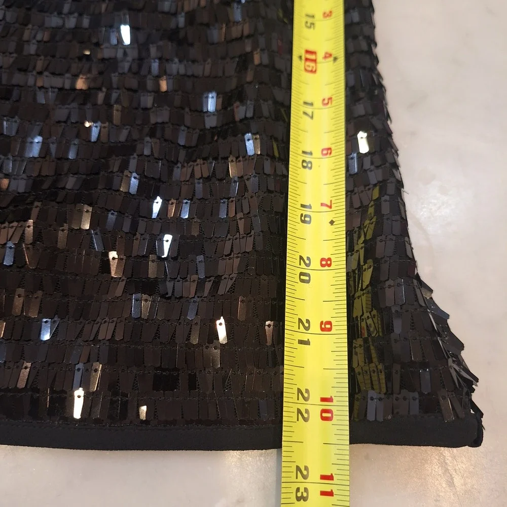 New Olivaceous Sequin MiniDress Sz S Black Sparkly Party Gatsby Cocktail Evening